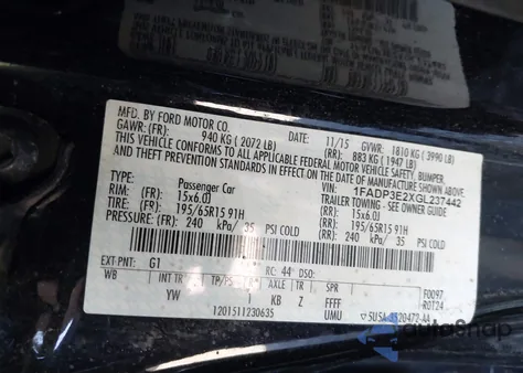 2016 Ford Focus S from USA, damaged, VIN 1FADP3E2XGL237442